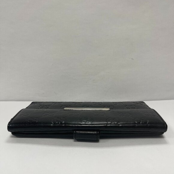 Gucci Guccissima Margaux Black Calfskin Leather Continental Wallet - Preowned - Picture 6 of 13